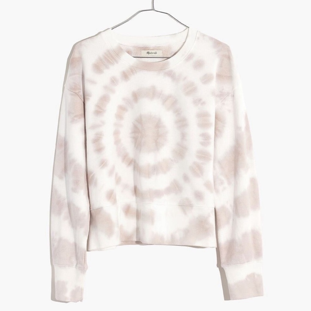 Beige and white tie dye sweatshirt
